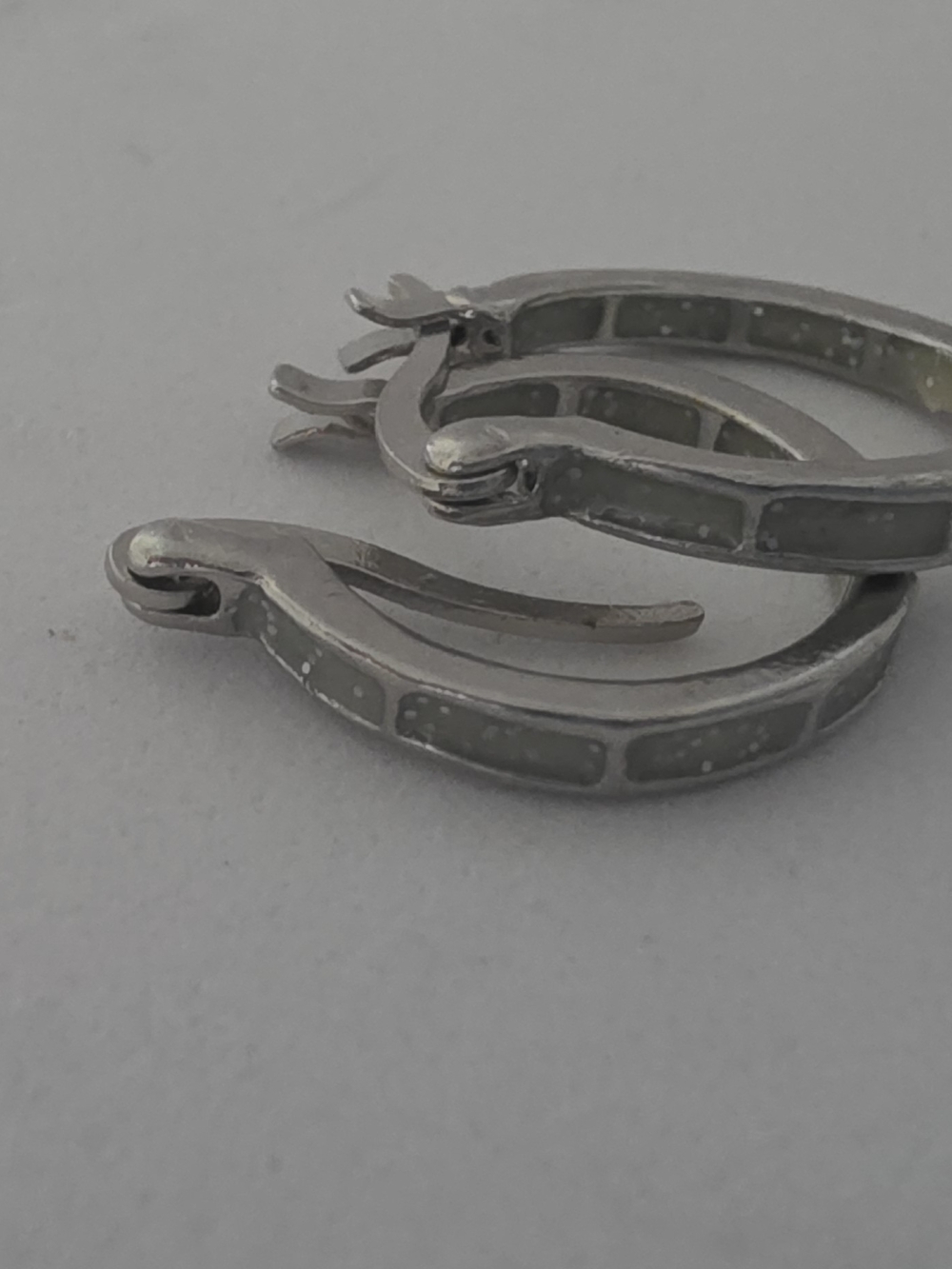Silver-Tone Hinged Hoop Earrings NEW